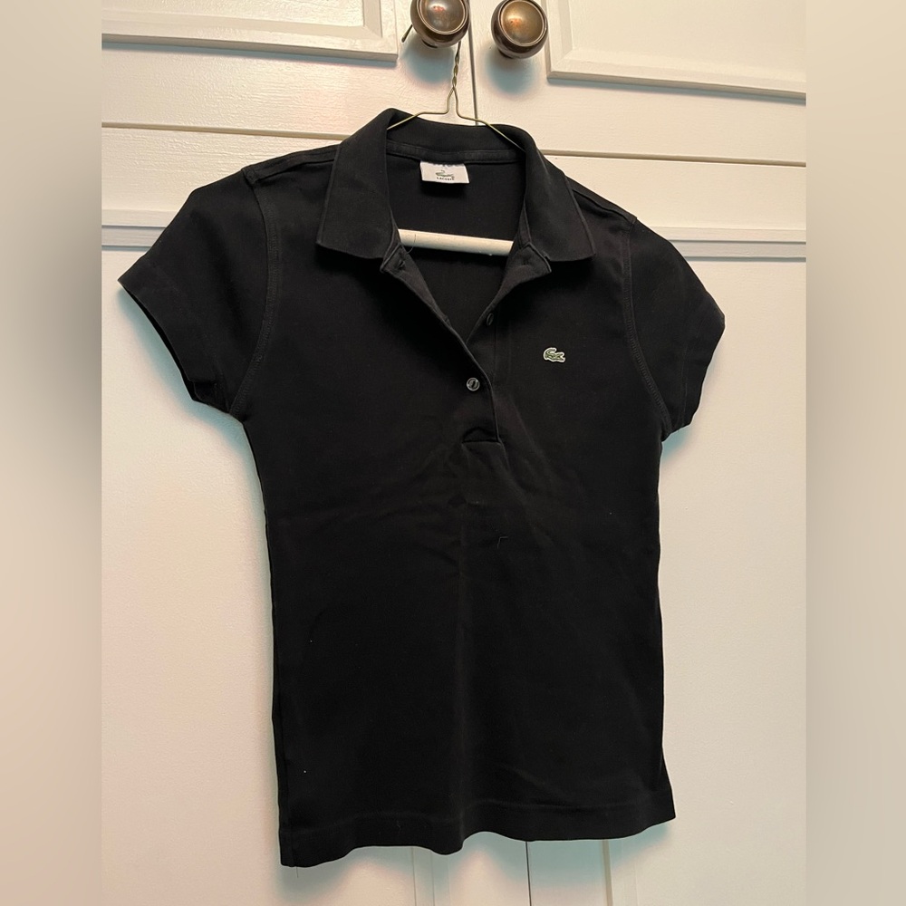 Lacoste Women’s Black Polo Tshirt size 38